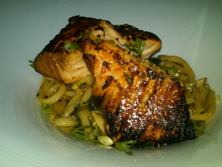 Miso-glazed salmon at Tao